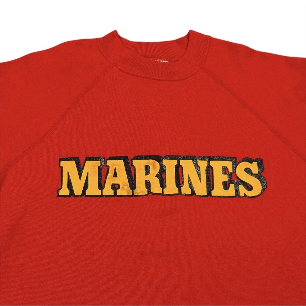 Vintage United States Marine Corps Crewneck Sweatshirt Red USMC Bassett-Walker M - Picture 3 of 6